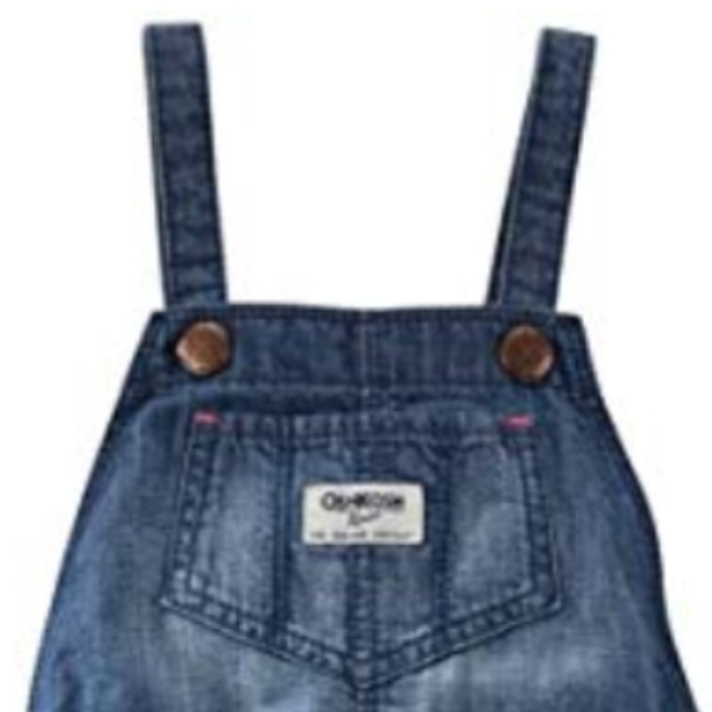 NEW Oshkosh Overalls Denim Blue Bgosh Girls 12M - Picture 2 of 6
